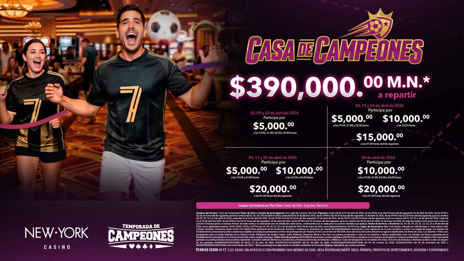 Sorteo Casa de campeones